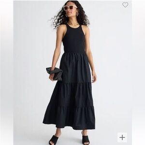 J. Crew Vintage Rib High-Neck Cutaway Tank Dress Small